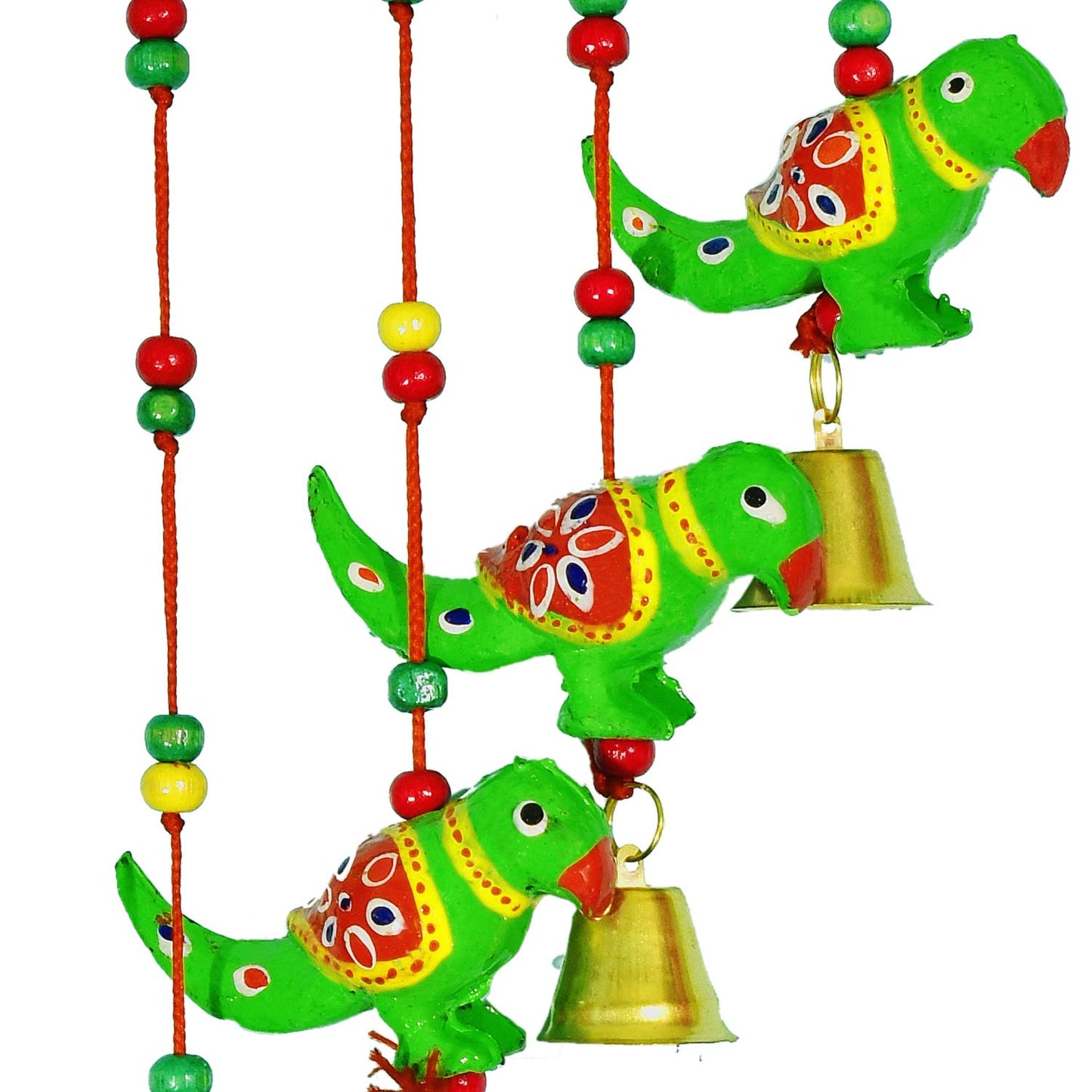 Handmade Parrot Door Hanging Wood Windchime For Home Decor