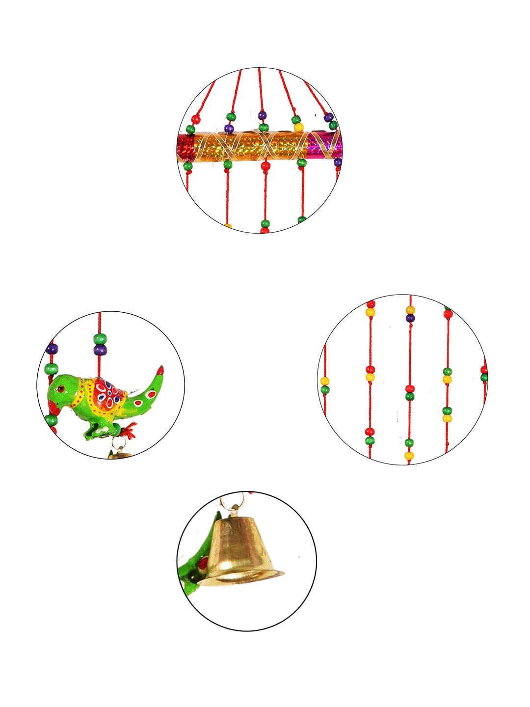 Handmade Parrot Door Hanging Wood Windchime For Home Decor