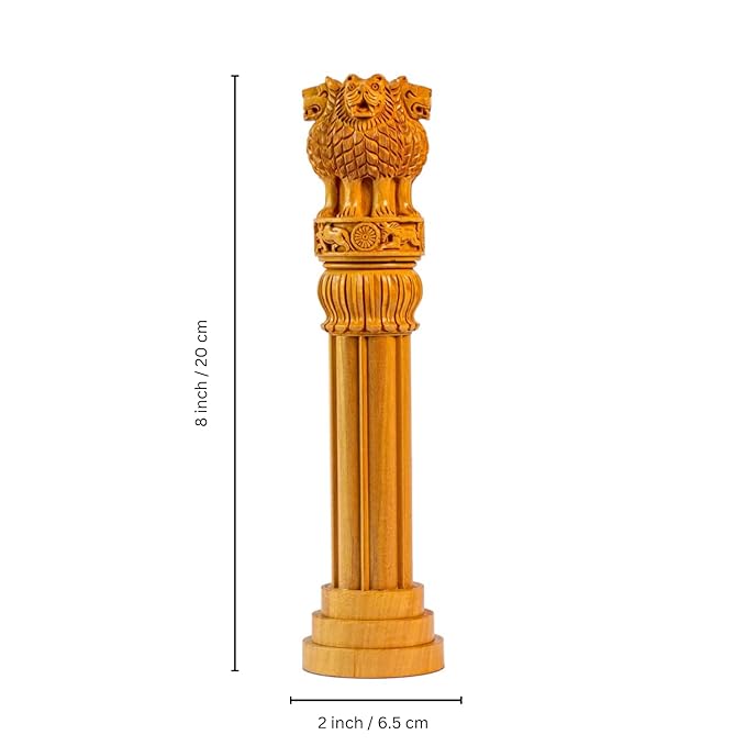Handmade Decorative Wooden Ashoka Pillar For Decor And Gift