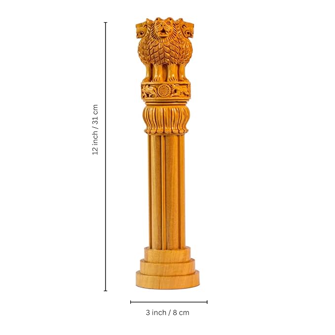 Handmade Decorative Wooden Ashoka Pillar For Decor And Gift