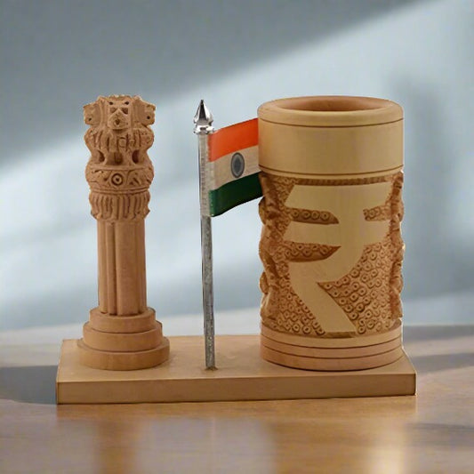 Handmade Wooden Decorative Pen Stand And Gift Item
