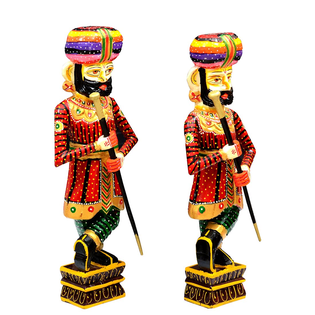 Handmade Wooden Watchman (Chowkidaar) Set For Home Decor