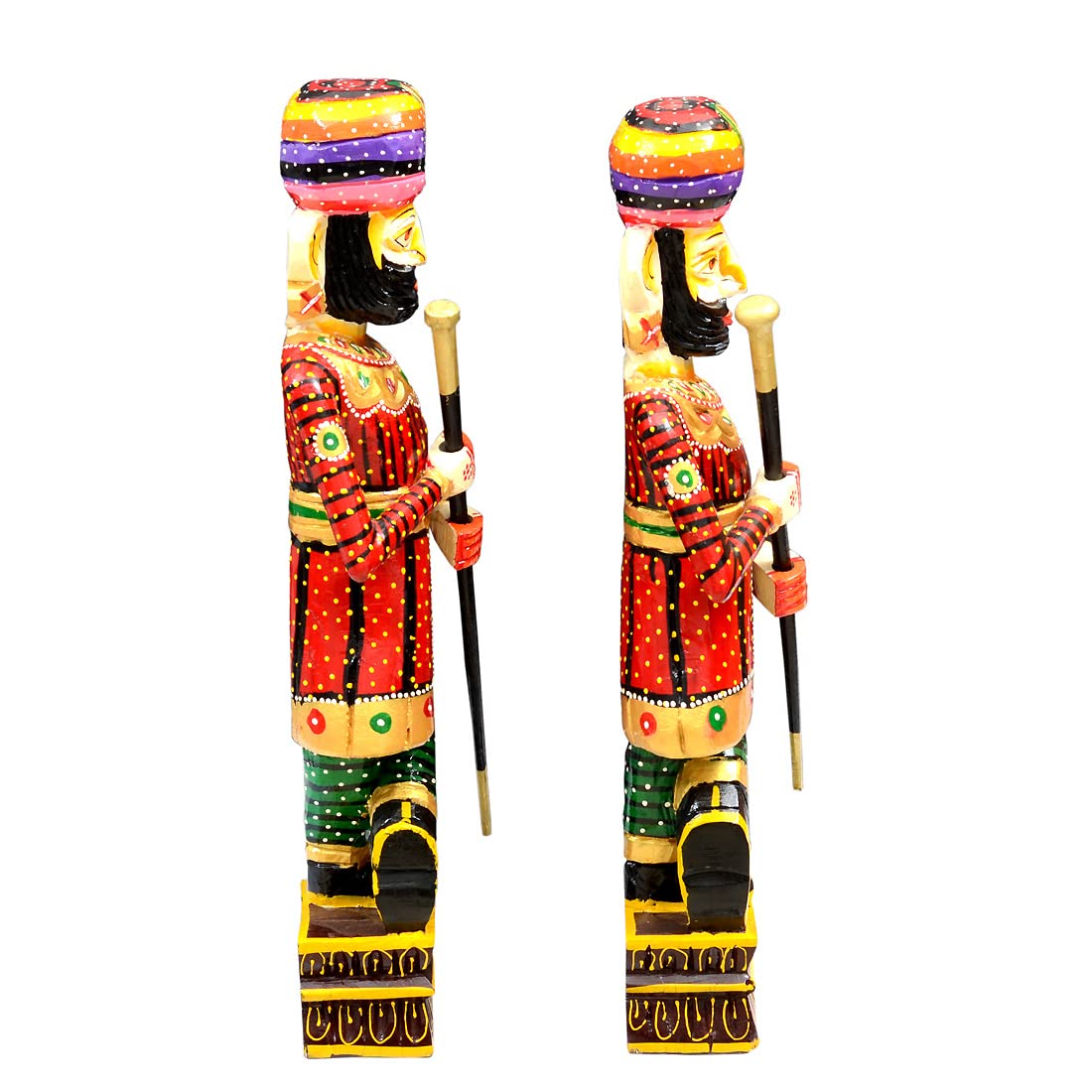 Handmade Wooden Watchman (Chowkidaar) Set For Home Decor