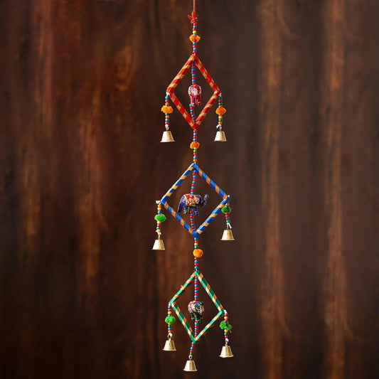 Handcrafted Decorative Colorful Square Wall/Door/Window Hanging Bells