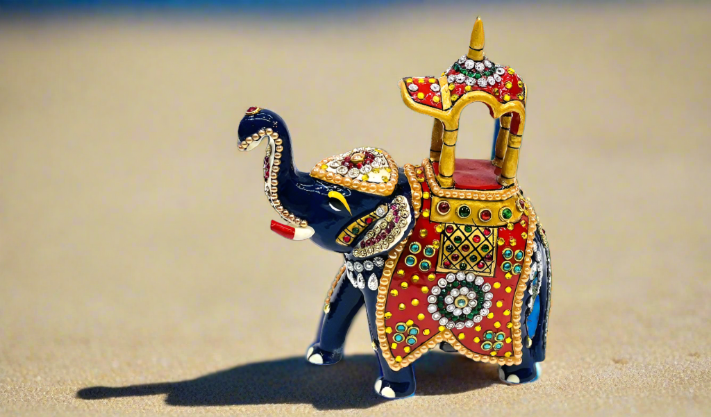 Hand Painted Metal Work Ambavari (Rajasthani) Elephant