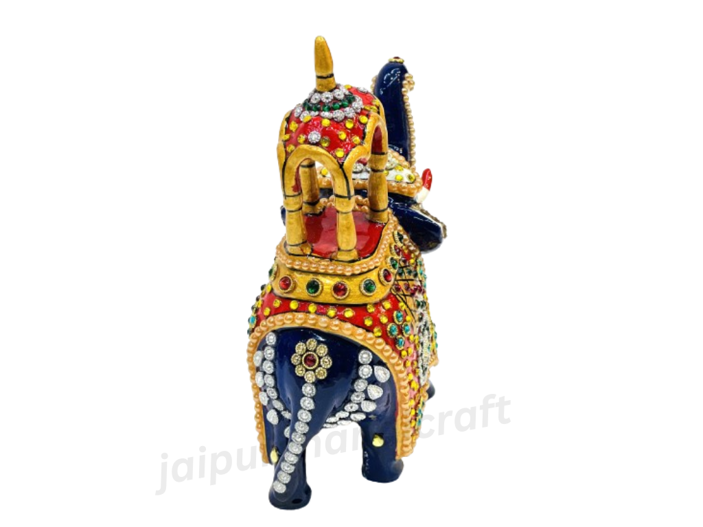 Hand Painted Metal Work Ambavari (Rajasthani) Elephant